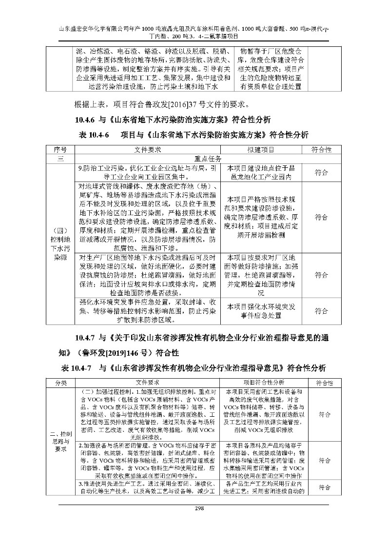 公示版-山东盛宏安华化学有限公司年产1000吨液晶光阻及汽车涂料用着色剂、1000吨大茴香醛、500吨α-溴代-γ-丁内酯、200吨3，4-二氟苯腈项目_303