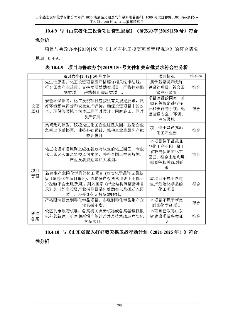 公示版-山东盛宏安华化学有限公司年产1000吨液晶光阻及汽车涂料用着色剂、1000吨大茴香醛、500吨α-溴代-γ-丁内酯、200吨3，4-二氟苯腈项目_306